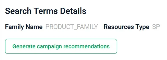 Interface for generating new keyword campaigns from consolidated search term data