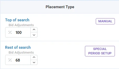 Manual campaign changes in SalesFortuna Amazon PPC campaign management software